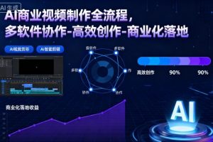 AI商业视频制作全流程2期，多软件协作-高效创作-商业化落地（更新）