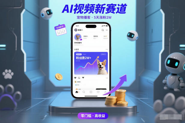 AI视频新赛道,宠物播客仅注册5天涨粉2W,收益非常可观插图 AI视频新赛道,宠物播客仅注册5天涨粉2W,收益非常可观