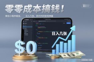 零成本搞钱，微信小程序掘金，简单易操作，日入几张，碎片时间变现神器【揭秘】