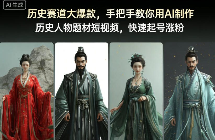 历史赛道大爆款,手把手教你用AI制作历史人物题材短视频,快速起号涨粉插图 历史赛道大爆款,手把手教你用AI制作历史人物题材短视频,快速起号涨粉
