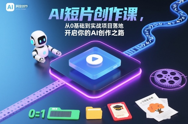 AI短片创作课，从0基础到实战项目落地，开启你的AI创作之路（更新）