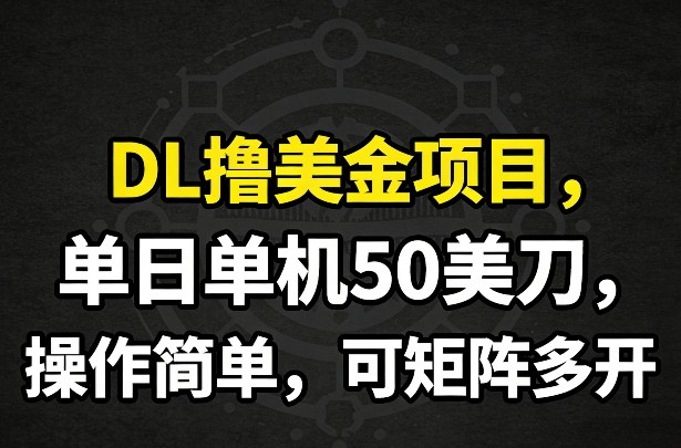DL撸美金项目,单日单机50美刀,操作简单,可矩阵多开插图 DL撸美金项目,单日单机50美刀,操作简单,可矩阵多开