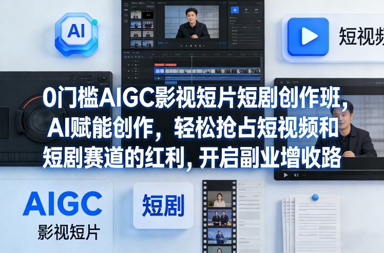 0门槛AIGC影视短片短剧创作班,AI赋能创作,轻松抢占短视频和短剧赛道的红利,开启副业增收路插图 0门槛AIGC影视短片短剧创作班,AI赋能创作,轻松抢占短视频和短剧赛道的红利,开启副业增收路