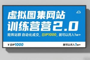 虚拟图集网站训练营2.0，矩阵站群自动化成交，日IP1000，就可以月入1w+