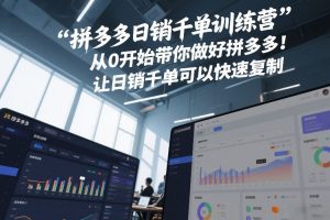 拼多多日销千单训练营，从0开始带你做好拼多多，让日销千单可以快速复制(更新26年2月)