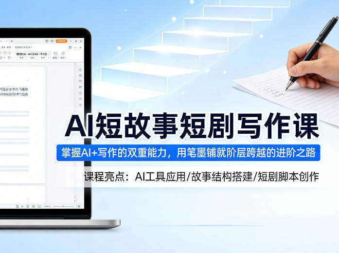 AI短故事短剧写作课,掌握AI+写作的双重能力,用笔墨铺就阶层跨越的进阶之路插图 AI短故事短剧写作课,掌握AI+写作的双重能力,用笔墨铺就阶层跨越的进阶之路