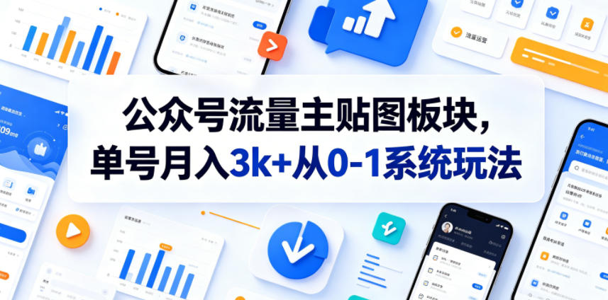 公众号流量主贴图板块,单号月入3k+从0-1系统玩法插图 公众号流量主贴图板块,单号月入3k+从0-1系统玩法