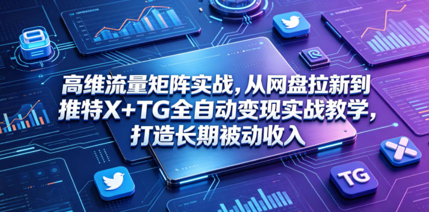 高维流量矩阵实战,从网盘拉新到推特X+TG全自动变现实战教学,打造长期被动收入插图 高维流量矩阵实战,从网盘拉新到推特X+TG全自动变现实战教学,打造长期被动收入