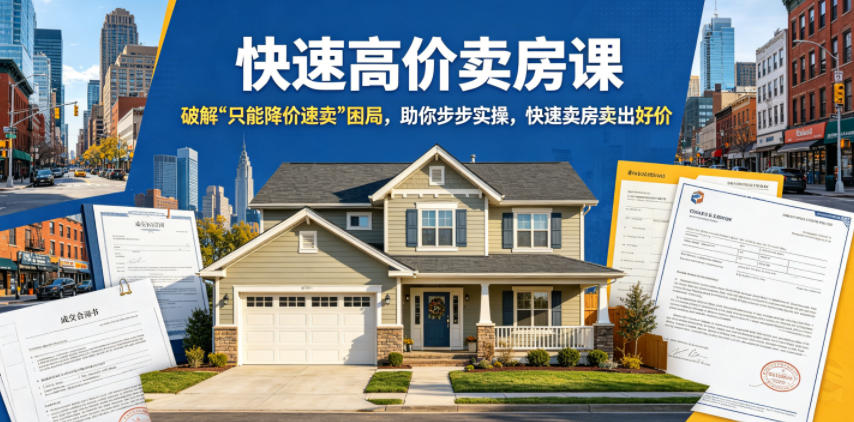 快速高价卖房课,破解“只能降价速卖”困局,助你步步实操,快速卖房卖出好价(更新2026)插图 快速高价卖房课,破解“只能降价速卖”困局,助你步步实操,快速卖房卖出好价(更新2026)