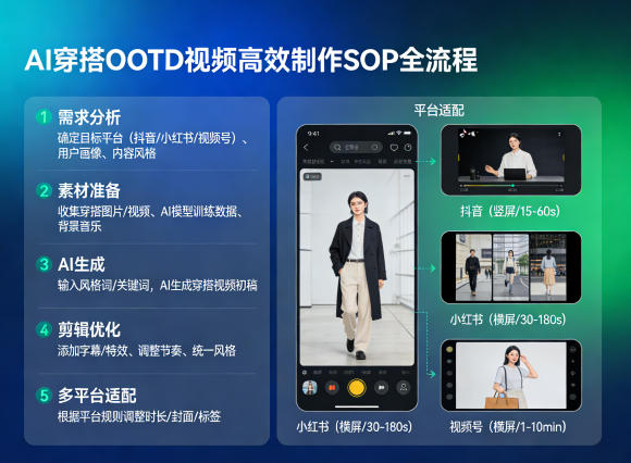 AI穿搭OOTD视频高效制作SOP全流程,适配抖音小红书视频号全平台插图 AI穿搭OOTD视频高效制作SOP全流程,适配抖音小红书视频号全平台