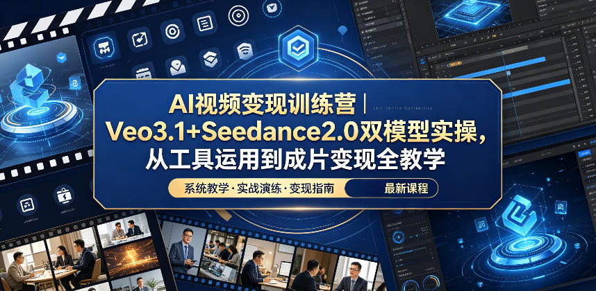 AI视频变现训练营|Veo3.1+Seedance2.0双模型实操,从工具运用到成片变现全教学插图 AI视频变现训练营|Veo3.1+Seedance2.0双模型实操,从工具运用到成片变现全教学