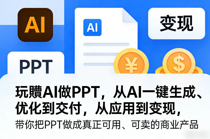 玩賺AI做PPT,从AI一键生成、优化到交付,从应用到变现,带你把PPT做成真正可用、可卖的商业产品(更新0401)插图 玩賺AI做PPT,从AI一键生成、优化到交付,从应用到变现,带你把PPT做成真正可用、可卖的商业产品(更新0401)