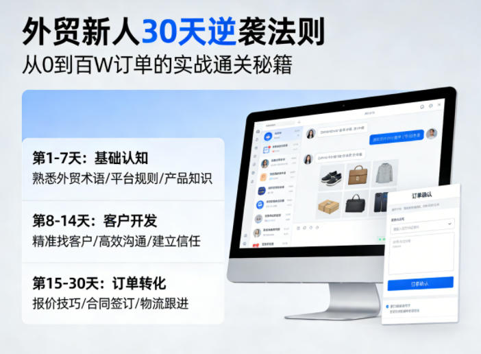 外贸新人30天逆袭法则,教你从0到百W订单的实战通关秘籍插图 外贸新人30天逆袭法则,教你从0到百W订单的实战通关秘籍