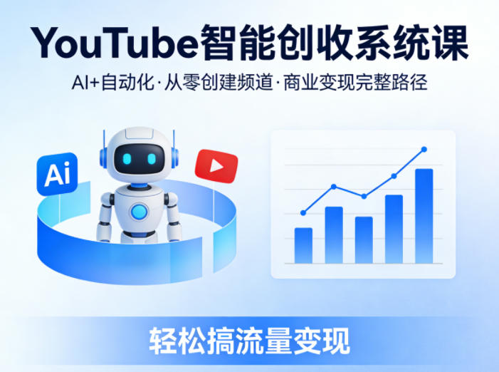 YouTube智能创收系统课,AI+自动化,从零创建YouTube频道并实现商业变现的完整路径,轻松搞流量变现插图 YouTube智能创收系统课,AI+自动化,从零创建YouTube频道并实现商业变现的完整路径,轻松搞流量变现