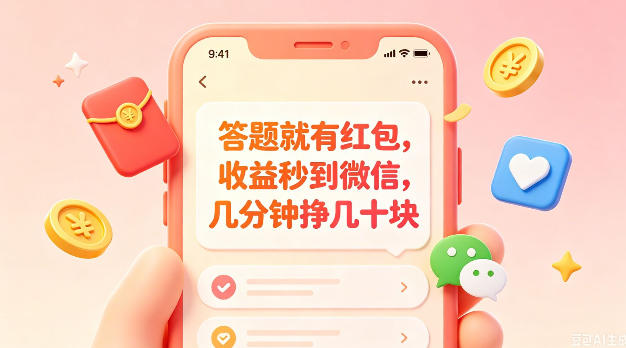 答题就有红包,收益秒到微信,几分钟挣几十块,学生党上班族宝妈都可以玩【揭秘】插图 答题就有红包,收益秒到微信,几分钟挣几十块,学生党上班族宝妈都可以玩【揭秘】