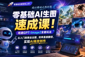 零基础AI生图速成课！吃透GPT-Image2全套玩法，从入门到商业出图，效率直接翻倍，实现AI高效创作