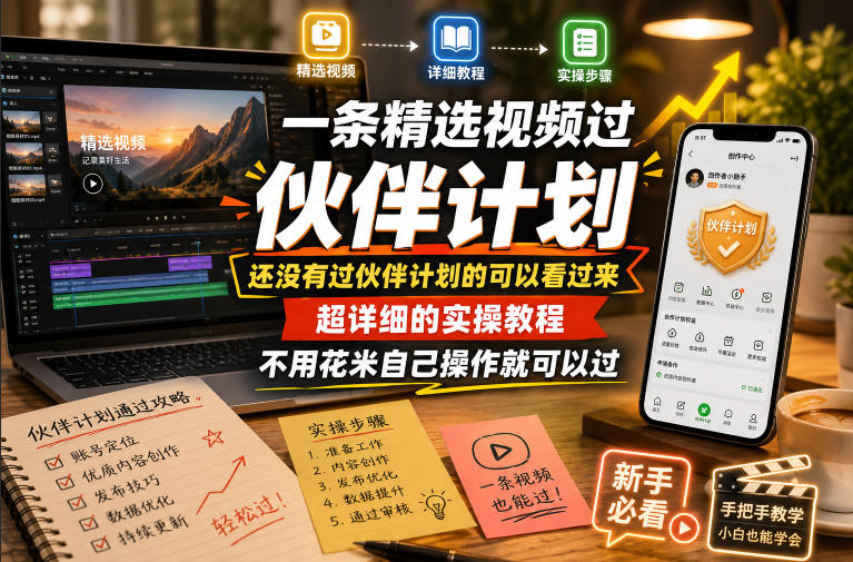 一条精选视频过伙伴计划,还没有过伙伴计划的可以看过来,超详细的实操教程,不用花米自己操作就可以过插图 一条精选视频过伙伴计划,还没有过伙伴计划的可以看过来,超详细的实操教程,不用花米自己操作就可以过