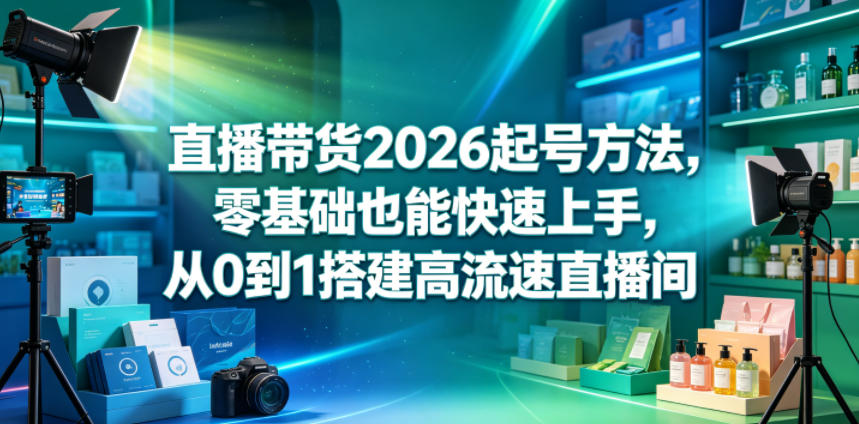 直播带货2026起号方法,零基础也能快速上手,从0到1搭建高流速直播间插图 直播带货2026起号方法,零基础也能快速上手,从0到1搭建高流速直播间