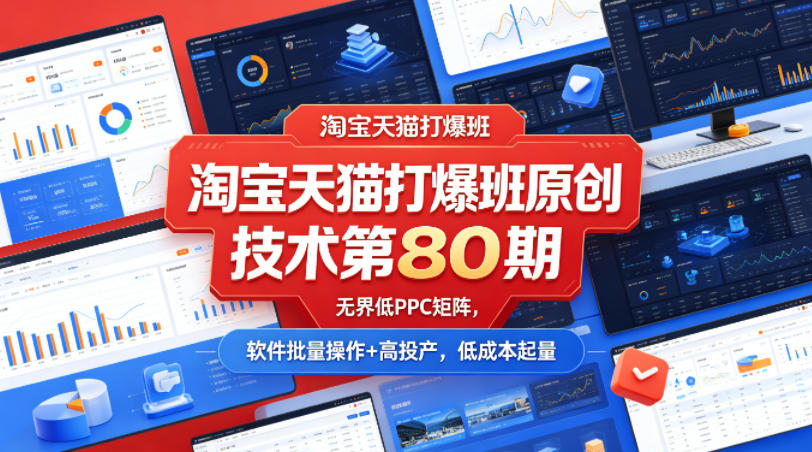 淘宝天猫打爆班原创技术第80期,无界低PPC矩阵,软件批量操作+高投产,低成本起量插图 淘宝天猫打爆班原创技术第80期,无界低PPC矩阵,软件批量操作+高投产,低成本起量
