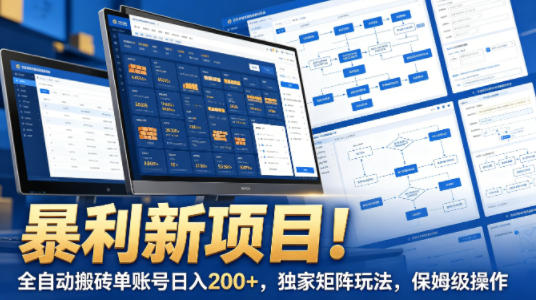 暴利新项目!全自动搬砖单账号日入200+,独家矩阵玩法,保姆级操作【揭秘】插图 暴利新项目!全自动搬砖单账号日入200+,独家矩阵玩法,保姆级操作【揭秘】