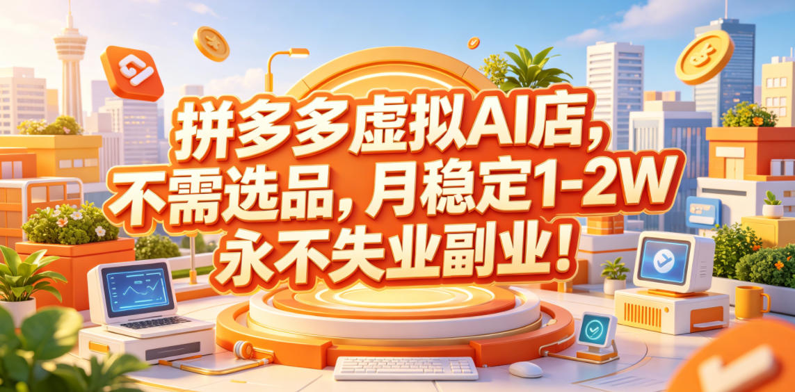 拼多多虚拟AI店,不需选品,月稳定1-2W,永不失业副业!【揭秘】插图 拼多多虚拟AI店,不需选品,月稳定1-2W,永不失业副业!【揭秘】