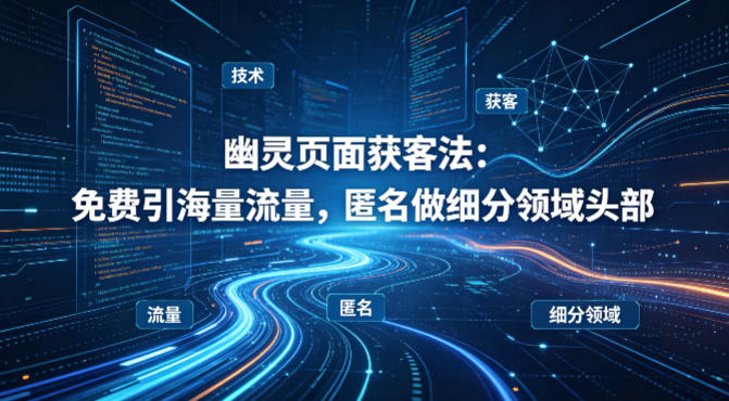 用懂技术!幽灵页面获客法:免费引海量流量,匿名做细分领域头部插图 用懂技术!幽灵页面获客法:免费引海量流量,匿名做细分领域头部