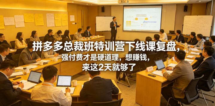 拼多多总裁班特训营下线课复盘,强付费才是硬道理,想賺钱,来这2天就够了插图 拼多多总裁班特训营下线课复盘,强付费才是硬道理,想賺钱,来这2天就够了