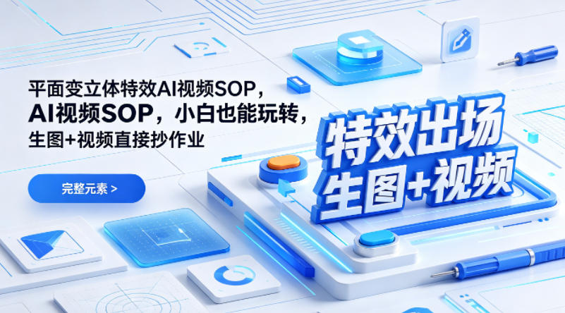 (特效出场)平面变立体特效AI视频SOP,小白也能玩转,生图+视频直接抄作业插图 (特效出场)平面变立体特效AI视频SOP,小白也能玩转,生图+视频直接抄作业