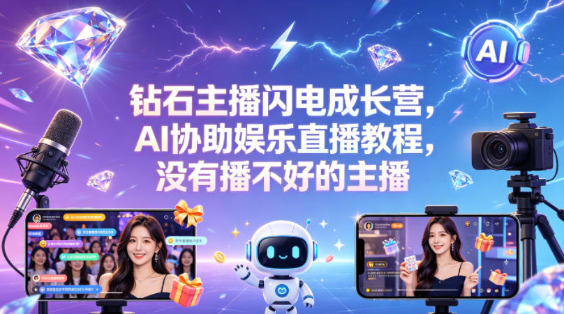 钻石主播闪电成长营,Al协助娱乐直播教程,没有播不好的主播插图 钻石主播闪电成长营,Al协助娱乐直播教程,没有播不好的主播