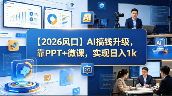 【2026风口】AI搞钱升级,靠PPT+微课,实现日入1k插图 【2026风口】AI搞钱升级,靠PPT+微课,实现日入1k