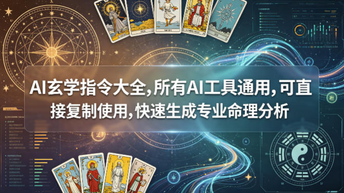 AI玄学指令大全,所有AI工具通用,可直接复制使用,快速生成专业命理分析插图 AI玄学指令大全,所有AI工具通用,可直接复制使用,快速生成专业命理分析