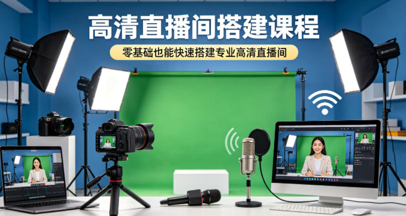 高清直播间搭建课程,零基础也能快速搭建专业高清直播间插图 高清直播间搭建课程,零基础也能快速搭建专业高清直播间