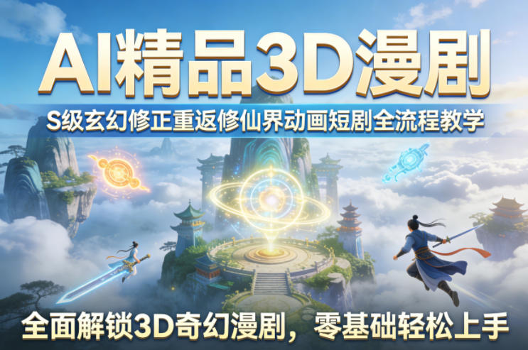 AI精品3D漫剧S级玄幻修正重返修仙界动画短剧全流程教学,全面解锁3D奇幻漫剧,零基础轻松上手插图 AI精品3D漫剧S级玄幻修正重返修仙界动画短剧全流程教学,全面解锁3D奇幻漫剧,零基础轻松上手