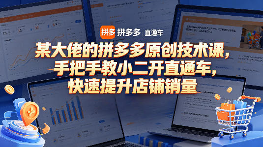 某大佬的拼多多原创技术课,手把手教小二开直通车,快速提升店铺销量插图 某大佬的拼多多原创技术课,手把手教小二开直通车,快速提升店铺销量
