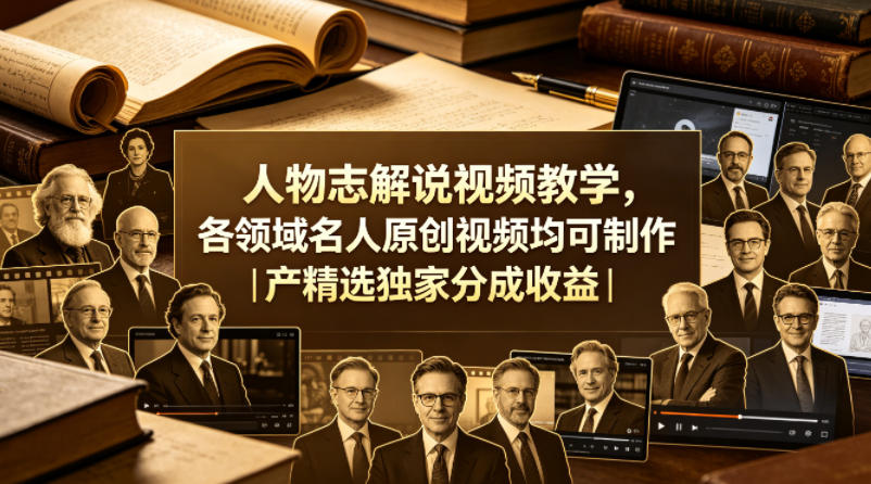 人物志解说视频教学,各领域名人原创视频均可制作丨精选独家分成收益(更新0430)插图 人物志解说视频教学,各领域名人原创视频均可制作丨精选独家分成收益(更新0430)