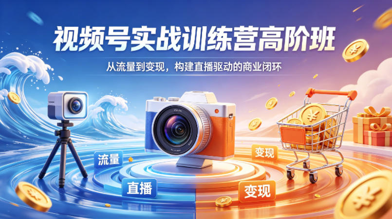 视频号实战训练营高阶班,从流量到变现,构建直播驱动的商业闭环(26年4月)插图 视频号实战训练营高阶班,从流量到变现,构建直播驱动的商业闭环(26年4月)