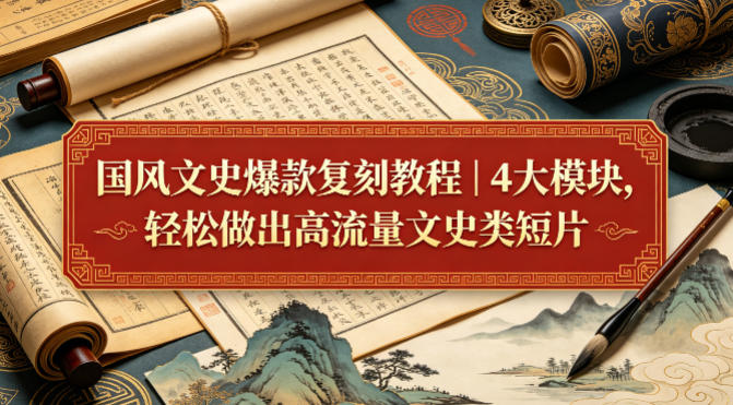 国风文史爆款复刻教程|4大模块,轻松做出高流量文史类短片插图 国风文史爆款复刻教程|4大模块,轻松做出高流量文史类短片