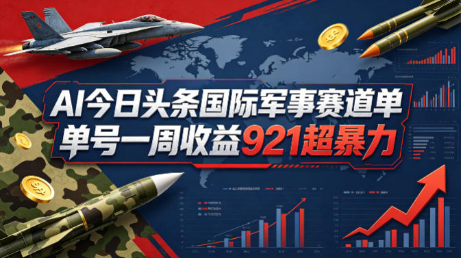 AI今日头条国际军事赛道,单号一周收益921,超暴力插图 AI今日头条国际军事赛道,单号一周收益921,超暴力