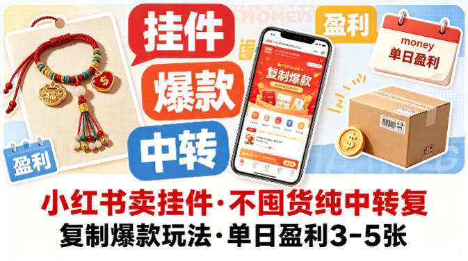 小红书卖挂件,不囤货纯中转复制爆款玩法,单日盈利3-5张插图 小红书卖挂件,不囤货纯中转复制爆款玩法,单日盈利3-5张
