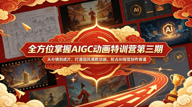 全方位掌握AIGC动画特训营第三期,从分镜到成片,打造国风爆款动画,抢占AI视觉创作赛道红利插图 全方位掌握AIGC动画特训营第三期,从分镜到成片,打造国风爆款动画,抢占AI视觉创作赛道红利