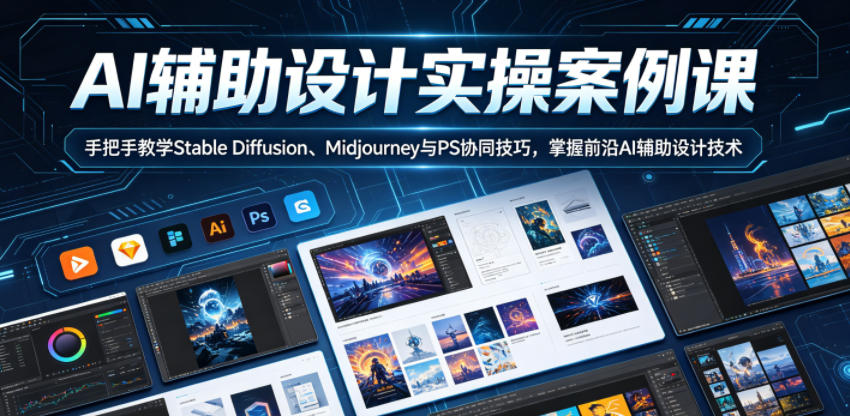 AI辅助设计实操案例课,手把手教学Stable Diffusion、Midjourney与PS协同技巧,掌握前沿AI辅助设计技术插图 AI辅助设计实操案例课,手把手教学Stable Diffusion、Midjourney与PS协同技巧,掌握前沿AI辅助设计技术
