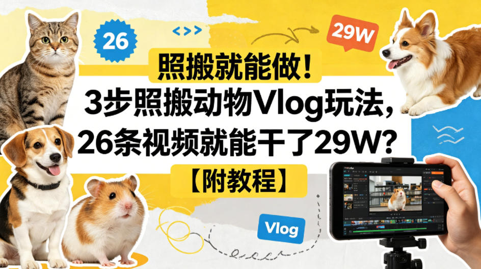 照搬就能做!3步照搬动物Vlog玩法,26条视频就能干了29W?【附教程】【赠coze一键生成工作流】插图 照搬就能做!3步照搬动物Vlog玩法,26条视频就能干了29W?【附教程】【赠coze一键生成工作流】