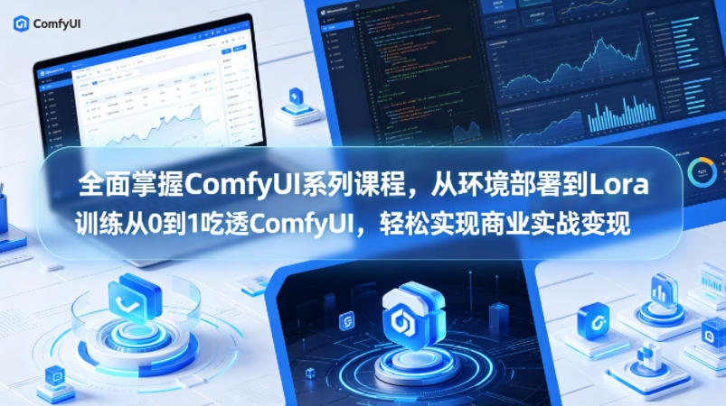 全面掌握ComfyUI系列课程,从环境部署到Lora训练从0到1吃透ComfyUI,轻松实现商业实战变现插图 全面掌握ComfyUI系列课程,从环境部署到Lora训练从0到1吃透ComfyUI,轻松实现商业实战变现