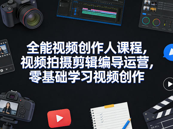 全能视频创作人课程,视频拍摄剪辑编导运营,零基础学习视频创作(更新2026年4月)插图 全能视频创作人课程,视频拍摄剪辑编导运营,零基础学习视频创作(更新2026年4月)