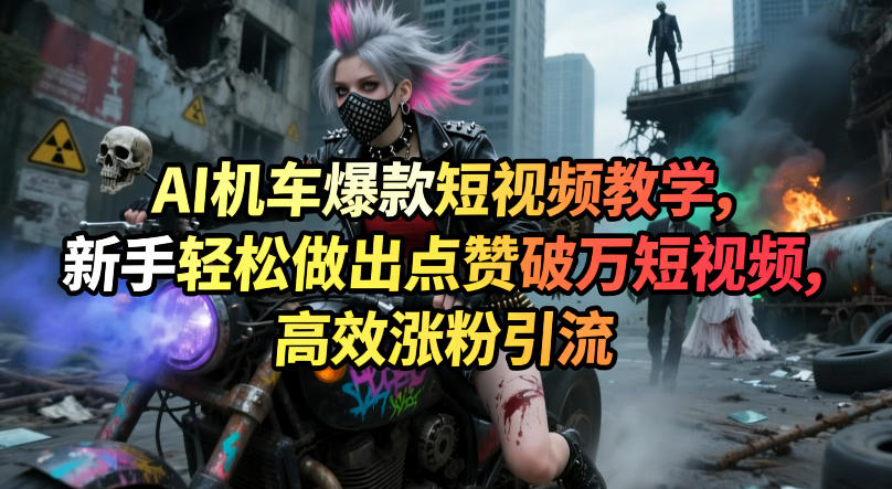 AI机车爆款短视频教学,新手轻松做出点赞破万短视频,高效涨粉引流插图 AI机车爆款短视频教学,新手轻松做出点赞破万短视频,高效涨粉引流