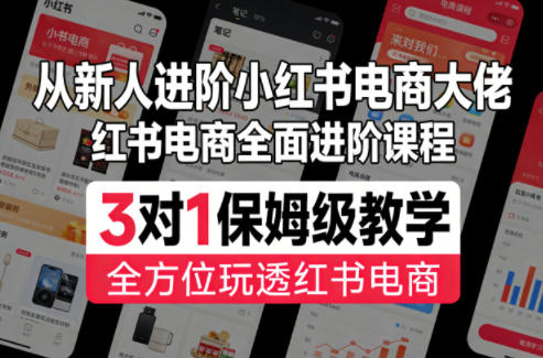 从新人进阶小红书电商大佬,红书电商全面进阶课程,3对1保姆级教学,全方位玩透红书电商插图 从新人进阶小红书电商大佬,红书电商全面进阶课程,3对1保姆级教学,全方位玩透红书电商