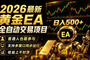 2026黄金EA全自动量化｜零技术·全自动·收益上不封顶，低门槛日入500+【揭秘】