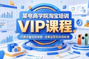 某电商学院淘宝培训VIP课程,各种经典有用的流量获取秘籍,改善运营产品没利润的处境(2026年6月)