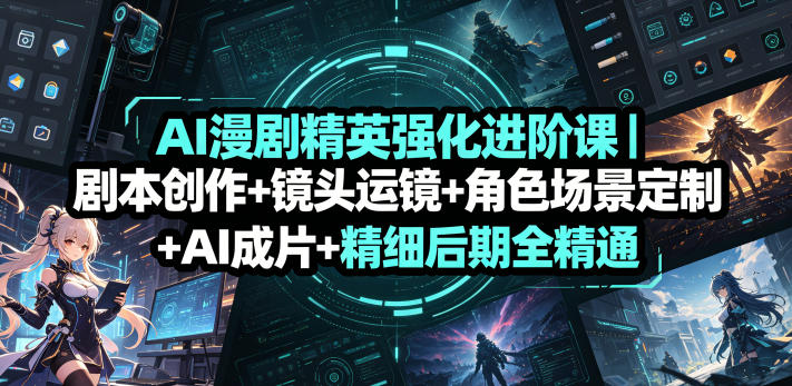 AI漫剧精英强化进阶课|剧本创作+镜头运镜+角色场景定制+AI成片+精细后期全精通插图 AI漫剧精英强化进阶课|剧本创作+镜头运镜+角色场景定制+AI成片+精细后期全精通