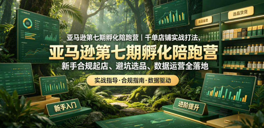 亚马逊第七期孵化陪跑营|千单店铺实战打法,新手合规起店、避坑选品、数据运营全落地插图 亚马逊第七期孵化陪跑营|千单店铺实战打法,新手合规起店、避坑选品、数据运营全落地
